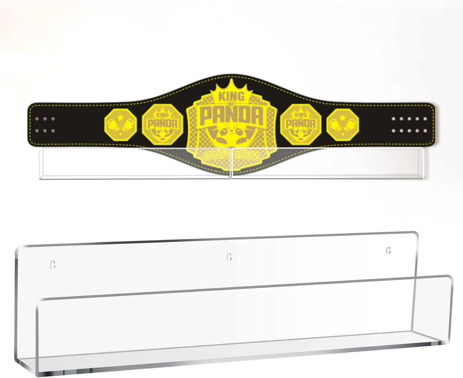 پایه نگهدارنده کمربند افقی اکریلیک، مناسب برای نمایش کمربندهای قهرمانی کشتی، کاراته، فوتبال، بوکس، هنرهای رزمی، ورزش های قهرمانی و سایر کمربندهای مشابه پایه نگهدارنده کمربند افقی اکریلیک، مناسب برای نمایش کمربندهای قهرمانی کشتی، کاراته، فوتبال، بوکس، هنرهای رزمی، ورزش های قهرمانی و سایر کمربندهای مشابه
