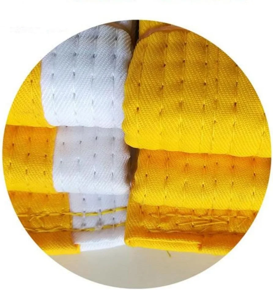 کمربند ورزشی 1.8 متری EVA کاراته جودو حرفه ای دو دور پیچیده هنرهای رزمی راه راه 1.8 متری (زرد)