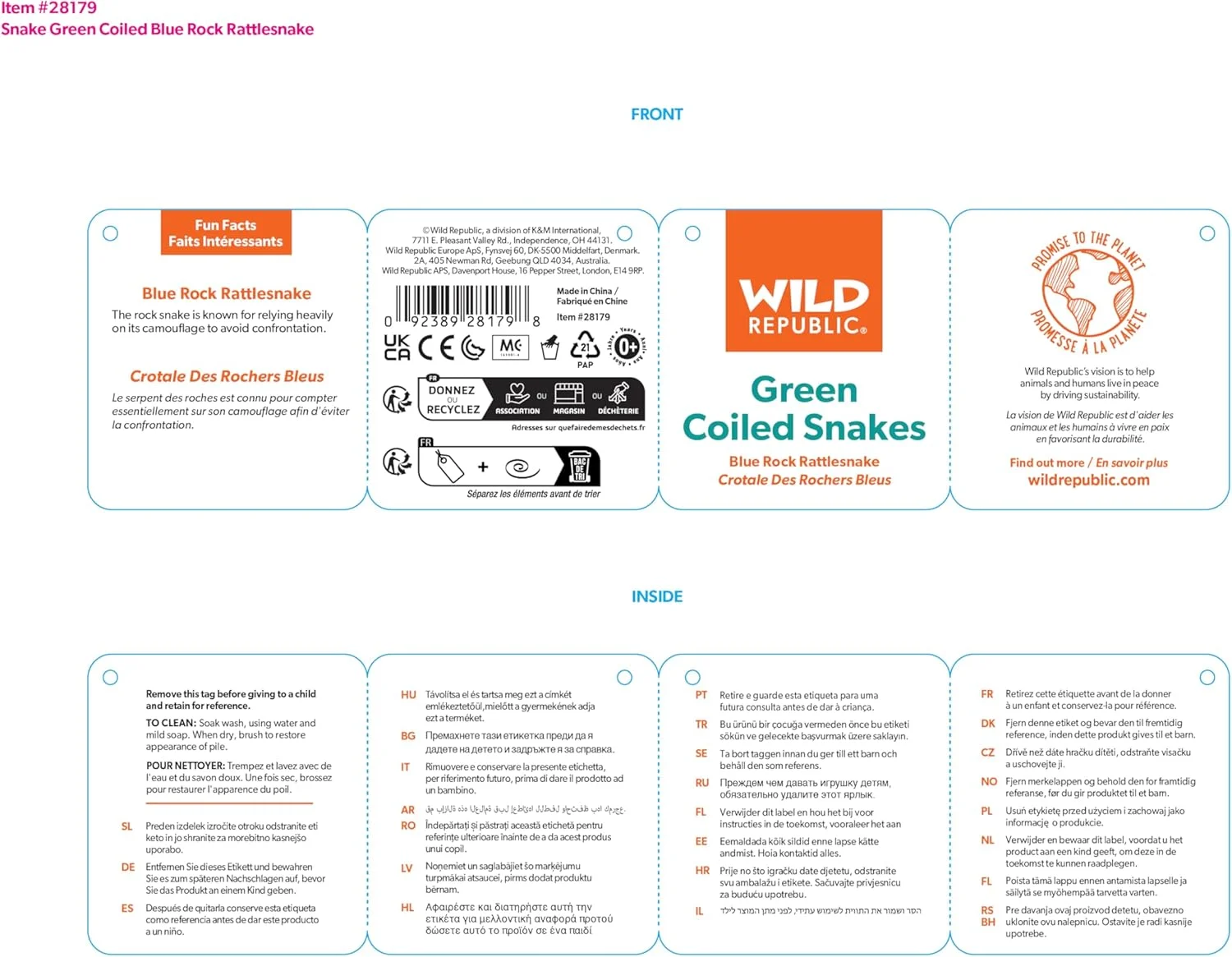 عروسک مار زنگی صخره ای آبی حیات وحش، حیوان پر شده، 91 سانتی متر، اسباب بازی پولیشی، پر شده از بطری های آب بازیافتی، سازگار با محیط زیست عروسک مار زنگی صخره ای آبی حیات وحش، حیوان پر شده، 91 سانتی متر، اسباب بازی پولیشی، پر شده از بطری های آب بازیافتی، سازگار با محیط زیست