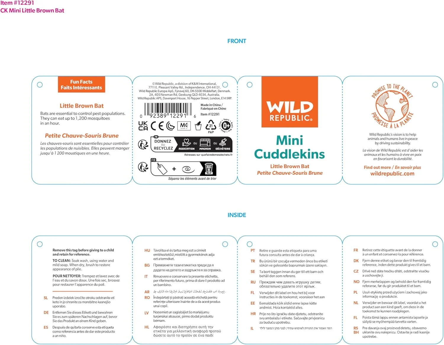 عروسک خفاش قهوه ای وایلد ریپابلیک، مینی کادلکینز، حیوان عروسکی، اسباب بازی پولیشی، هدیه برای کودکان، 8 اینچ عروسک خفاش قهوه ای وایلد ریپابلیک، مینی کادلکینز، حیوان عروسکی، اسباب بازی پولیشی، هدیه برای کودکان، 8 اینچ