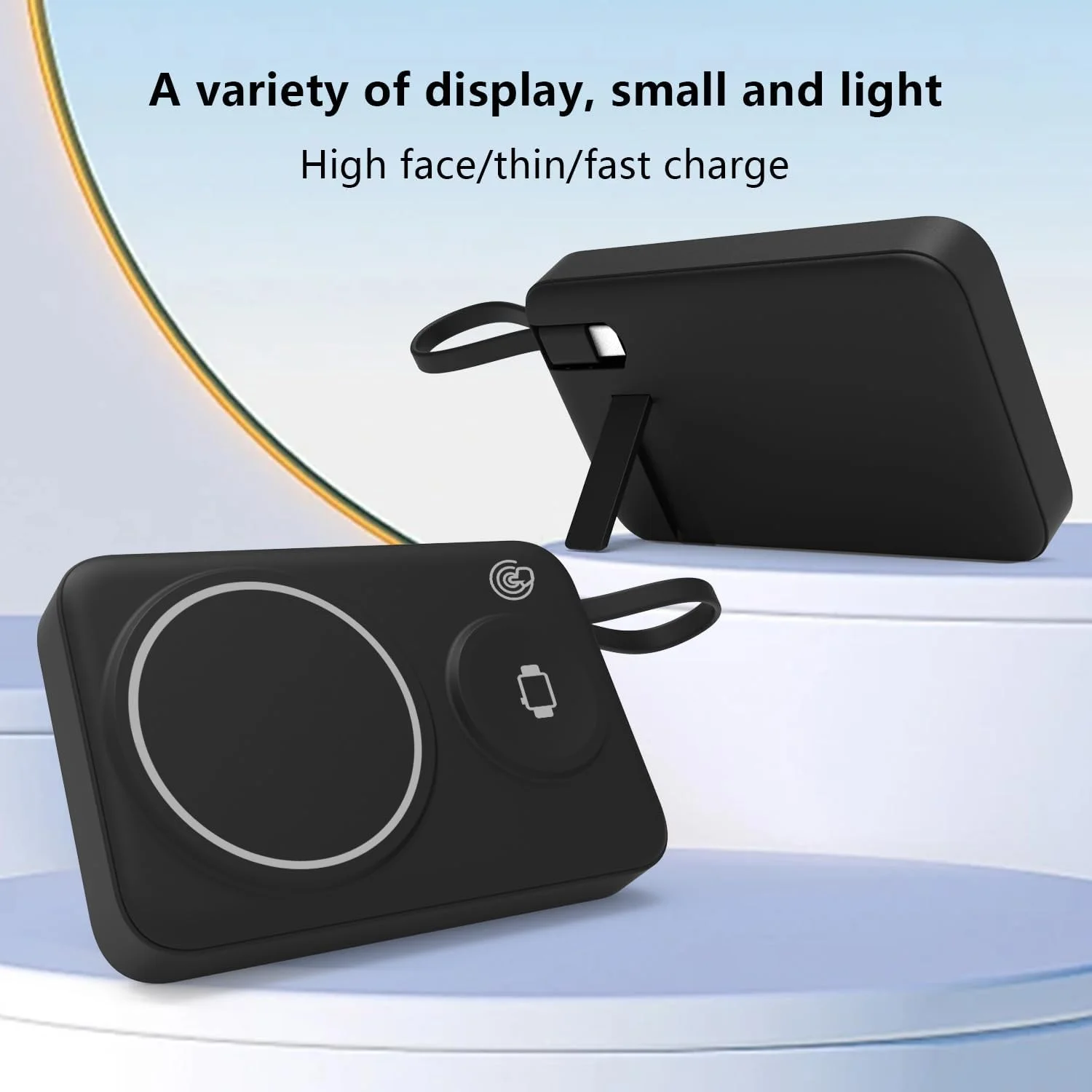 شارژر بی‌سیم مغناطیسی 2 در 1 پاور بانک 10000 میلی آمپر ساعت، شارژ سریع 15 واتی تلفن و شارژ 2.5 واتی ساعت، مناسب برای مسافرت