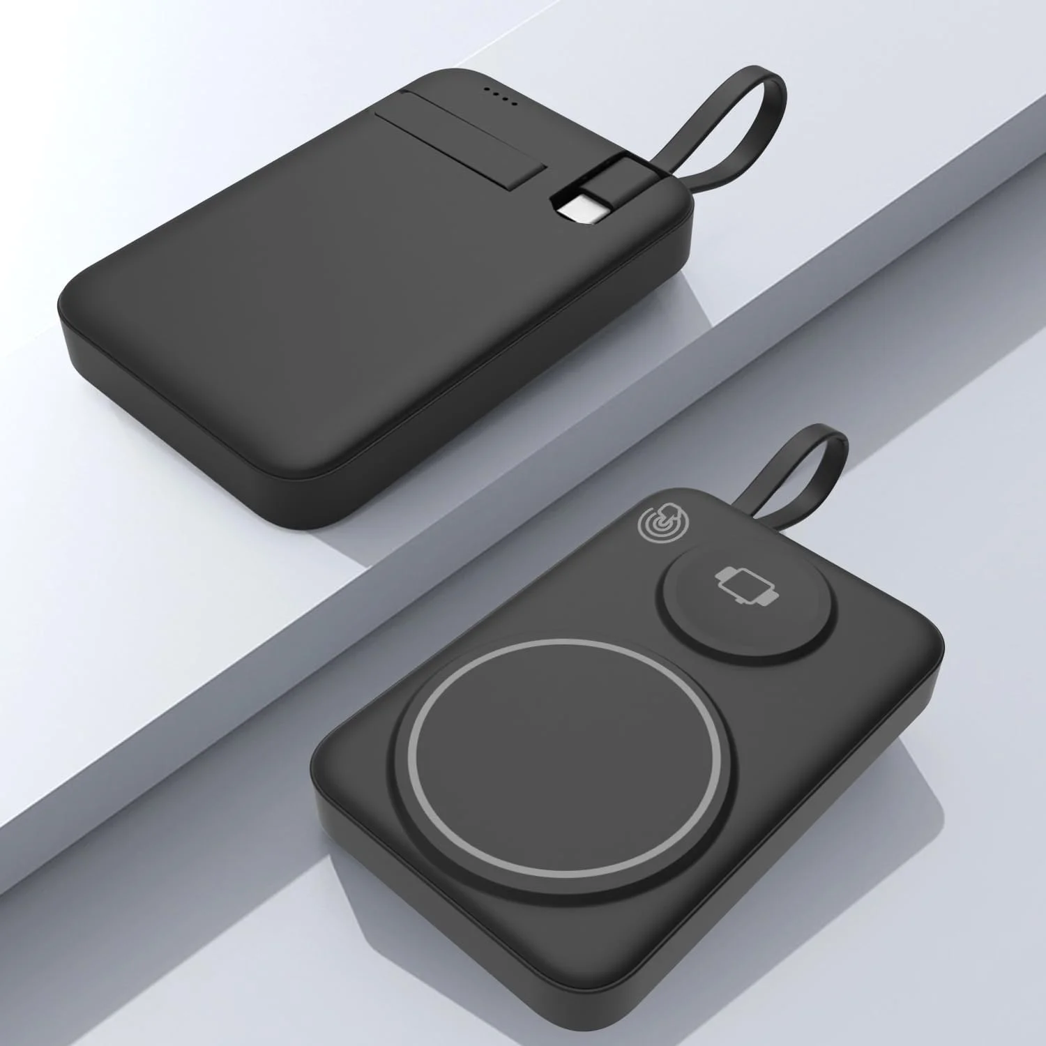 شارژر بی‌سیم مغناطیسی 2 در 1 پاور بانک 10000 میلی آمپر ساعت، شارژ سریع 15 واتی تلفن و شارژ 2.5 واتی ساعت، مناسب برای مسافرت