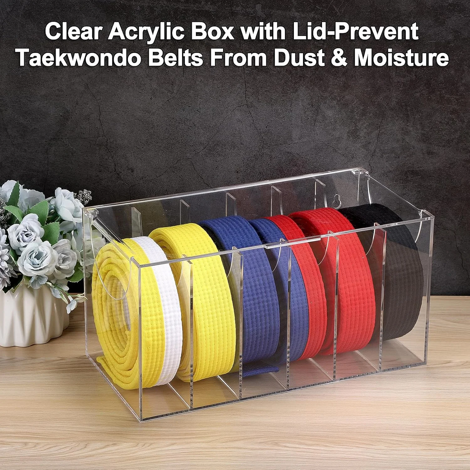 استند نمایش کمربند کاراته، نگهدارنده 6 کمربند، نظم دهنده کمربند هنرهای رزمی استند نمایش کمربند کاراته، نگهدارنده 6 کمربند، نظم دهنده کمربند هنرهای رزمی