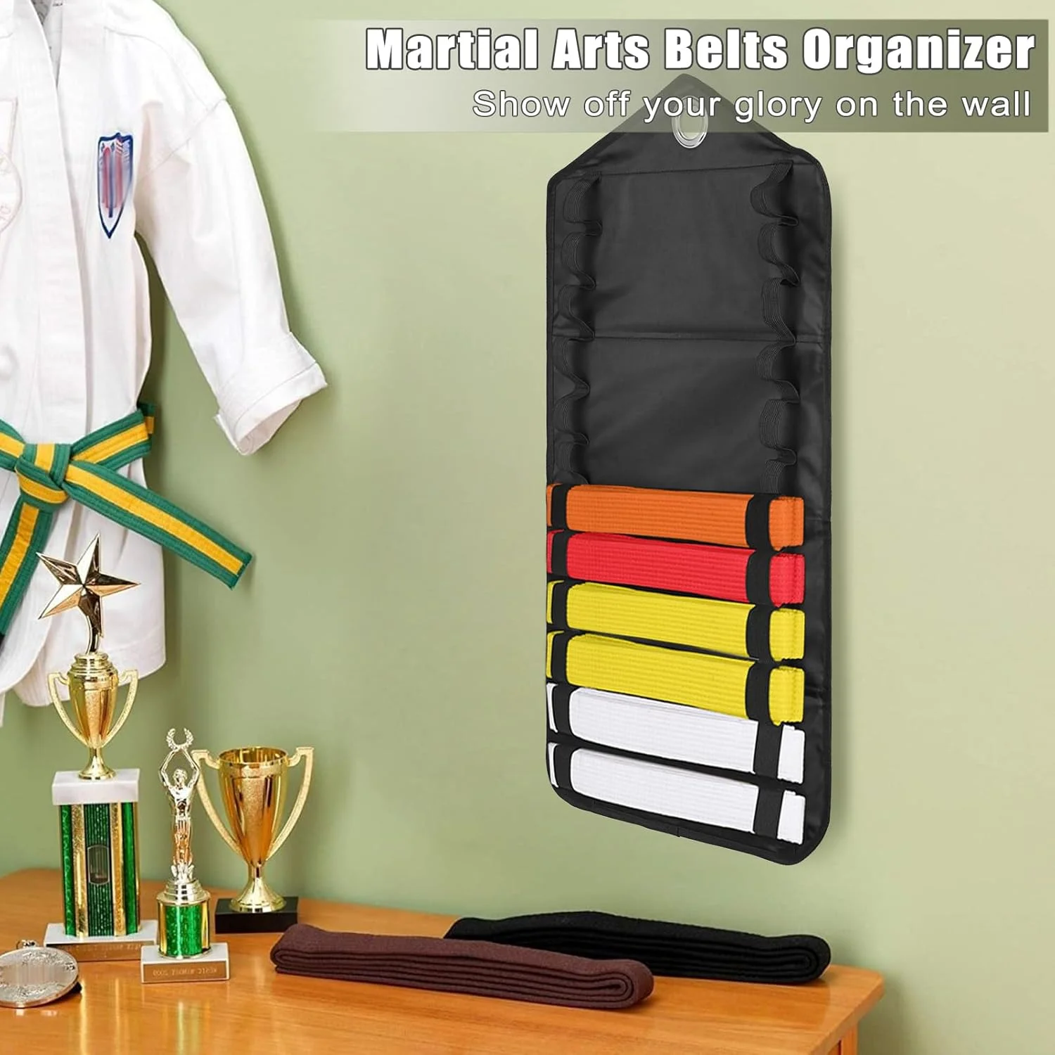 نگهدارنده کمربند هنرهای رزمی - سازمان دهنده کمربند آکسفورد هنرهای رزمی، مناسب برای ۱۲ کمربند نگهدارنده کمربند هنرهای رزمی - سازمان دهنده کمربند آکسفورد هنرهای رزمی، مناسب برای ۱۲ کمربند