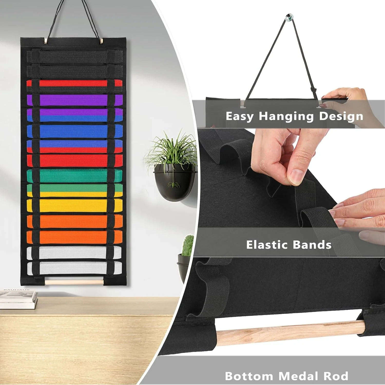 نگهدارنده کمربند هنرهای رزمی OGANAZI - سازمان دهنده 15 کمربند هنرهای رزمی، آویز نگهدارنده کمربند برای هنرجویان هنرهای رزمی نگهدارنده کمربند هنرهای رزمی OGANAZI - سازمان دهنده 15 کمربند هنرهای رزمی، آویز نگهدارنده کمربند برای هنرجویان هنرهای رزمی