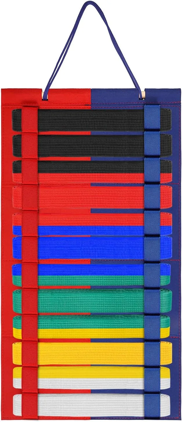 نگهدارنده کمربند هنرهای رزمی OGANAZI - مناسب برای نمایش کمربندهای کاراته، تکواندو، جیو جیتسو و BJJ برای هنرجویان هنرهای رزمی