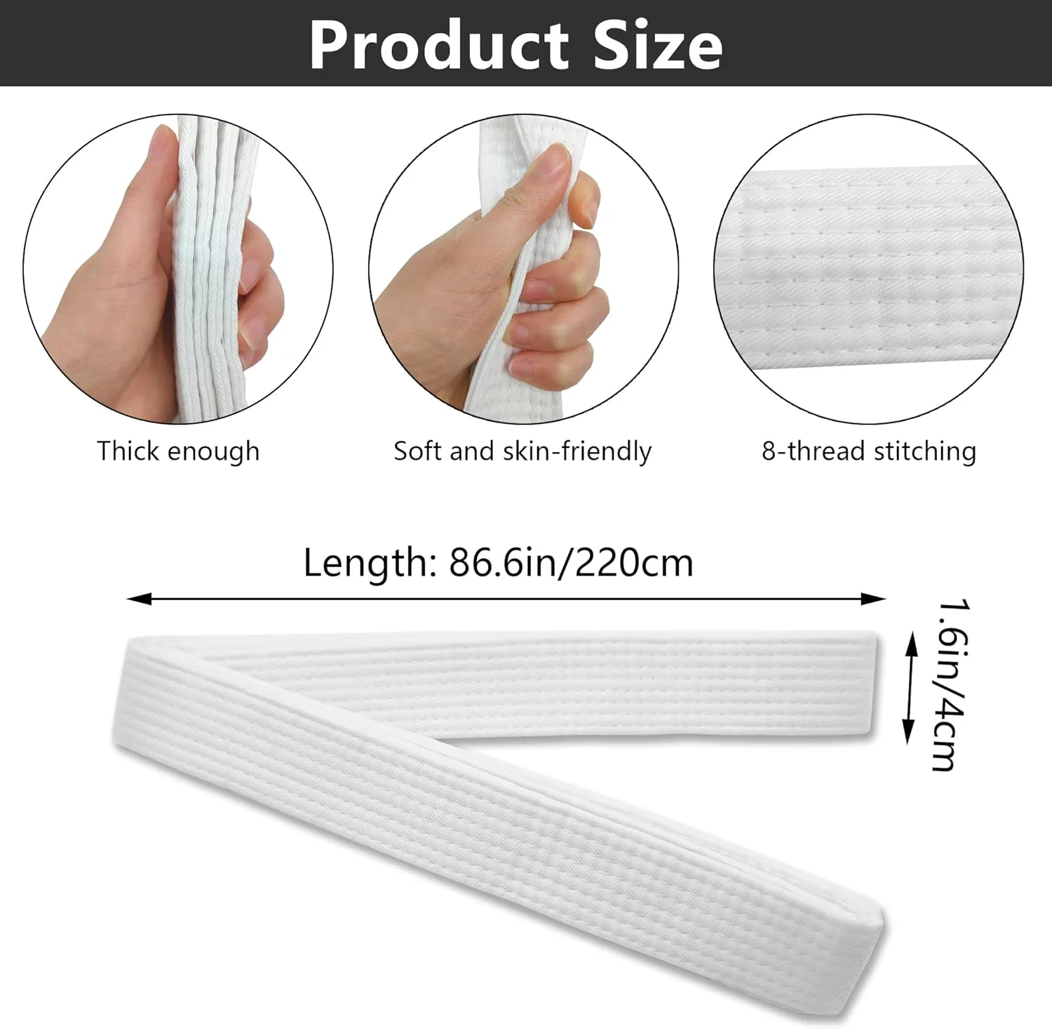 کمربند هنرهای رزمی جودو کاراته، کمربند تکواندو، کمربند حرفه ای کاراته آیکیدو، پارچه ضخیم، کمربند سفید هنرهای رزمی کودکان و بزرگسالان، بسته 2 عددی کمربند هنرهای رزمی جودو کاراته، کمربند تکواندو، کمربند حرفه ای کاراته آیکیدو، پارچه ضخیم، کمربند سفید هنرهای رزمی کودکان و بزرگسالان، بسته 2 عددی