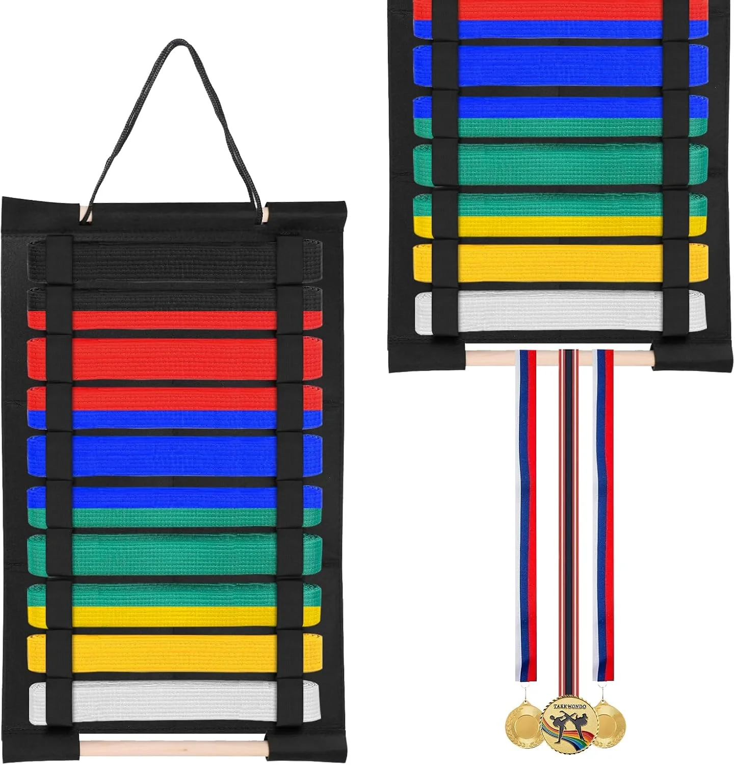 نگهدارنده کمربند هنرهای رزمی OGANAZI با ظرفیت 10 کمربند - نمد مشکی برای کاراته، تکواندو، جیو جیتسو و BJJ مناسب برای هنرجویان هنرهای رزمی نگهدارنده کمربند هنرهای رزمی OGANAZI با ظرفیت 10 کمربند - نمد مشکی برای کاراته، تکواندو، جیو جیتسو و BJJ مناسب برای هنرجویان هنرهای رزمی