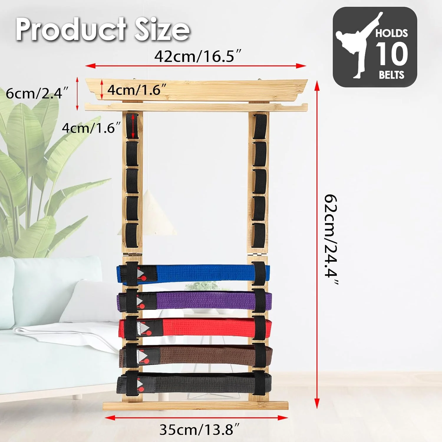 نگهدارنده کمربند کاراته OGANAZI با استیکرهای شخصی‌سازی‌شده، نگهدارنده کمربند تکواندو با جای مدال جانبی، نگهدارنده کمربند هنرهای رزمی کشی برای تکواندو، کاراته، هدایای BJJ