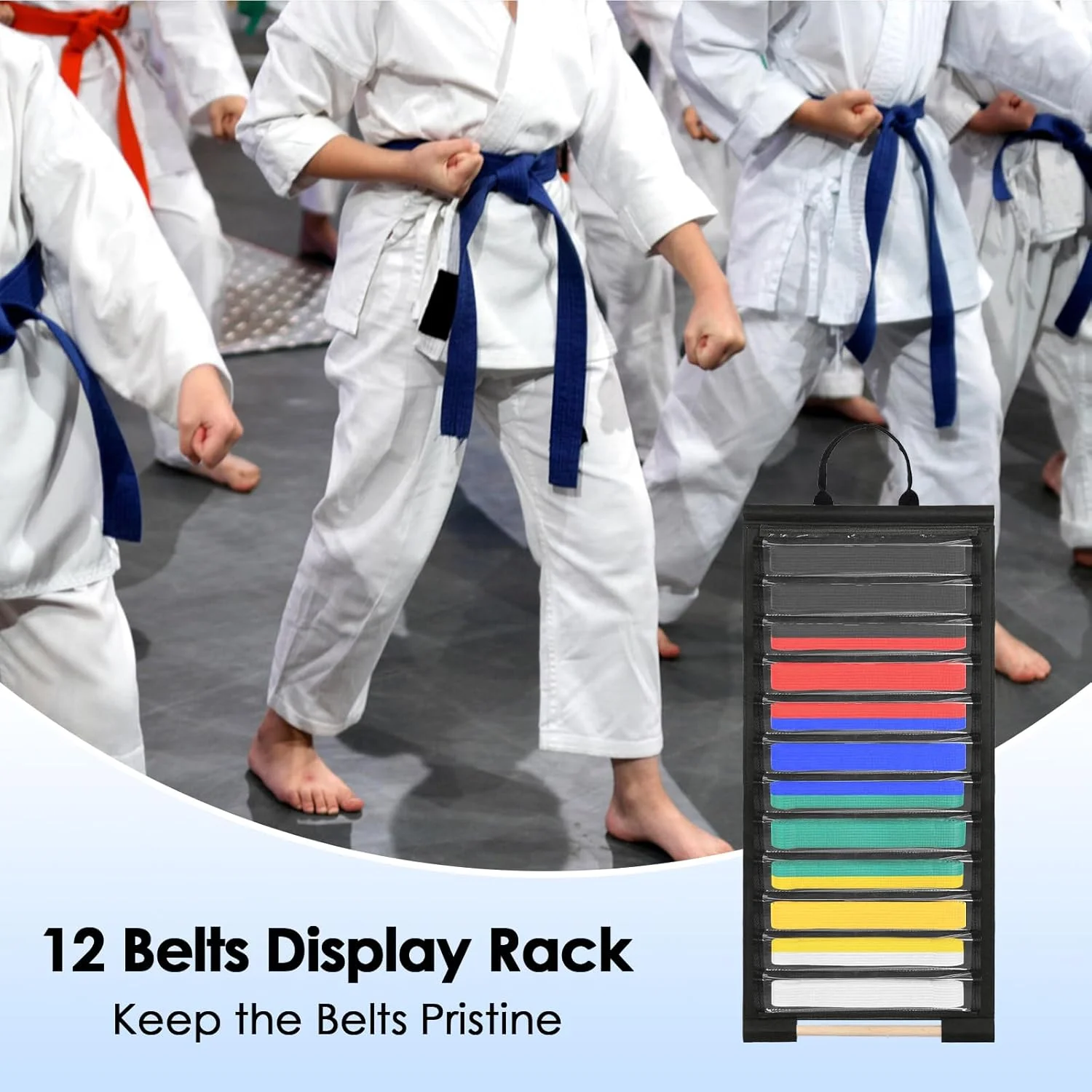 نگهدارنده کمربند هنرهای رزمی آویزان OGANAZI - سازمان دهنده 12 کمربند هنرهای رزمی ضد گرد و غبار برای نمایش کمربندهای کاراته، تکواندو، جیو جیتسو و BJJ نگهدارنده کمربند هنرهای رزمی آویزان OGANAZI - سازمان دهنده 12 کمربند هنرهای رزمی ضد گرد و غبار برای نمایش کمربندهای کاراته، تکواندو، جیو جیتسو و BJJ