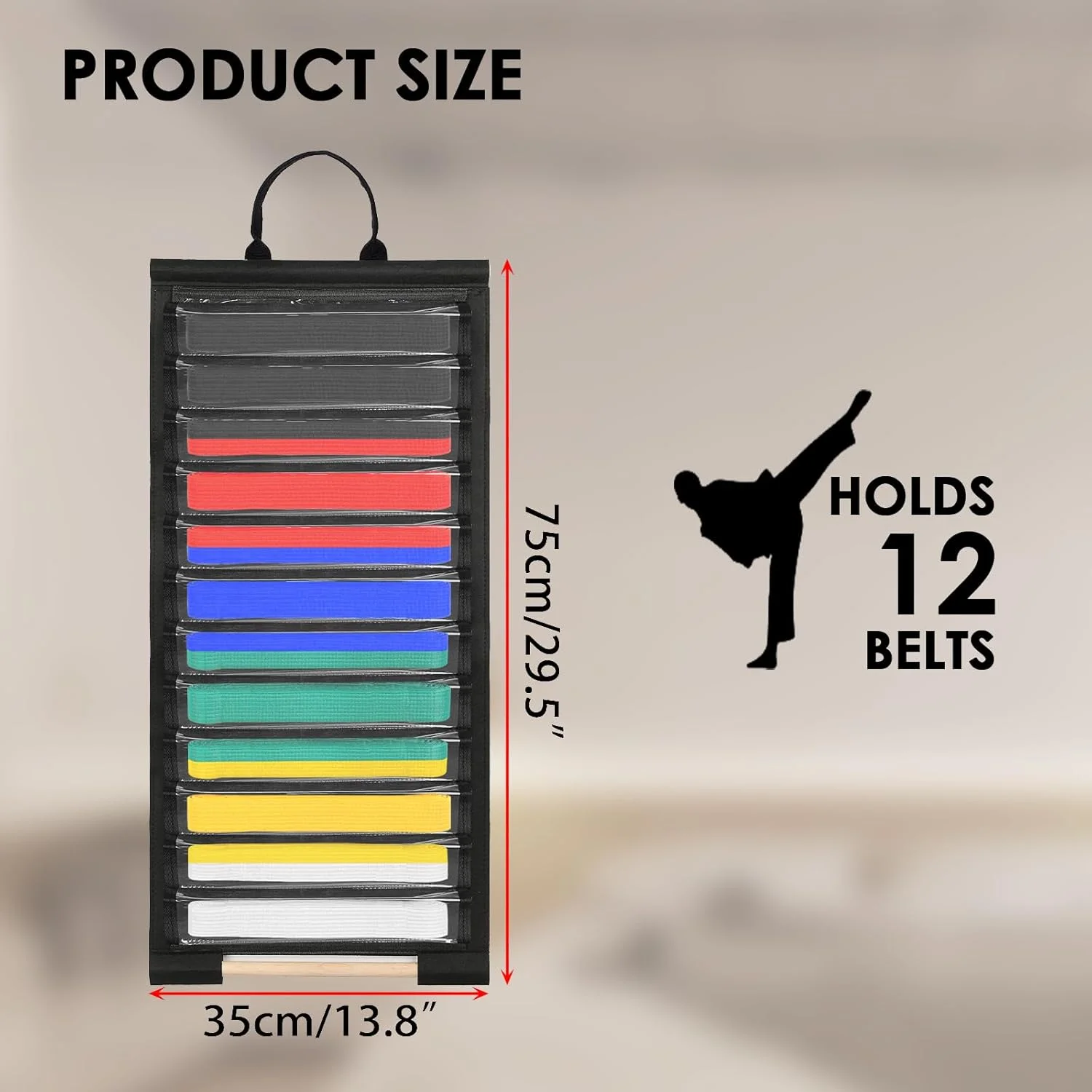 نگهدارنده کمربند هنرهای رزمی آویزان OGANAZI - سازمان دهنده 12 کمربند هنرهای رزمی ضد گرد و غبار برای نمایش کمربندهای کاراته، تکواندو، جیو جیتسو و BJJ نگهدارنده کمربند هنرهای رزمی آویزان OGANAZI - سازمان دهنده 12 کمربند هنرهای رزمی ضد گرد و غبار برای نمایش کمربندهای کاراته، تکواندو، جیو جیتسو و BJJ