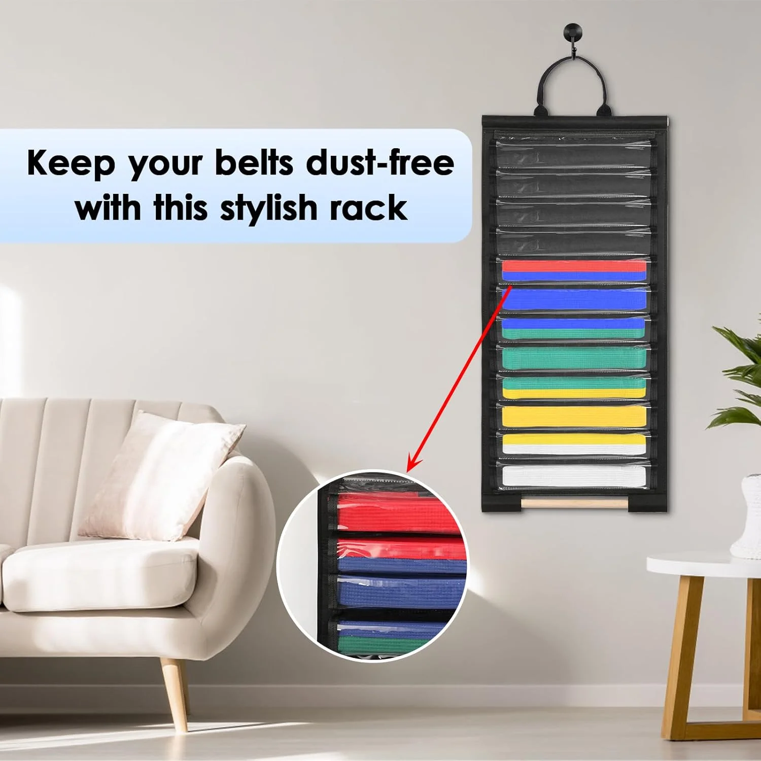 نگهدارنده کمربند هنرهای رزمی آویزان OGANAZI - سازمان دهنده 12 کمربند هنرهای رزمی ضد گرد و غبار برای نمایش کمربندهای کاراته، تکواندو، جیو جیتسو و BJJ نگهدارنده کمربند هنرهای رزمی آویزان OGANAZI - سازمان دهنده 12 کمربند هنرهای رزمی ضد گرد و غبار برای نمایش کمربندهای کاراته، تکواندو، جیو جیتسو و BJJ