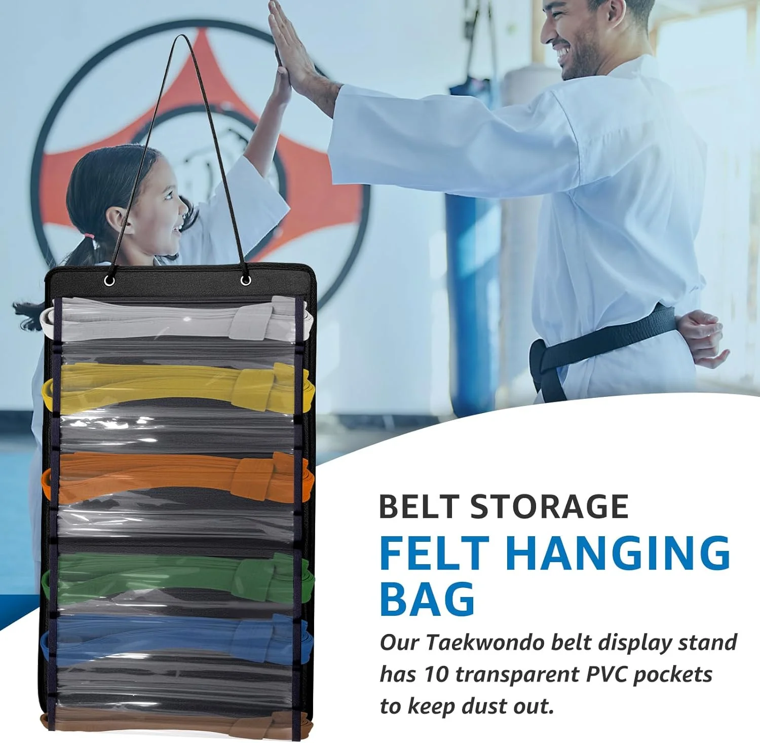 نگهدارنده کمربند هنرهای رزمی با ظرفیت 10 کمربند، آویز دیواری برای کمربند کاراته، سازمان دهنده تجهیزات هنرهای رزمی برای کاراته و تکواندو نگهدارنده کمربند هنرهای رزمی با ظرفیت 10 کمربند، آویز دیواری برای کمربند کاراته، سازمان دهنده تجهیزات هنرهای رزمی برای کاراته و تکواندو