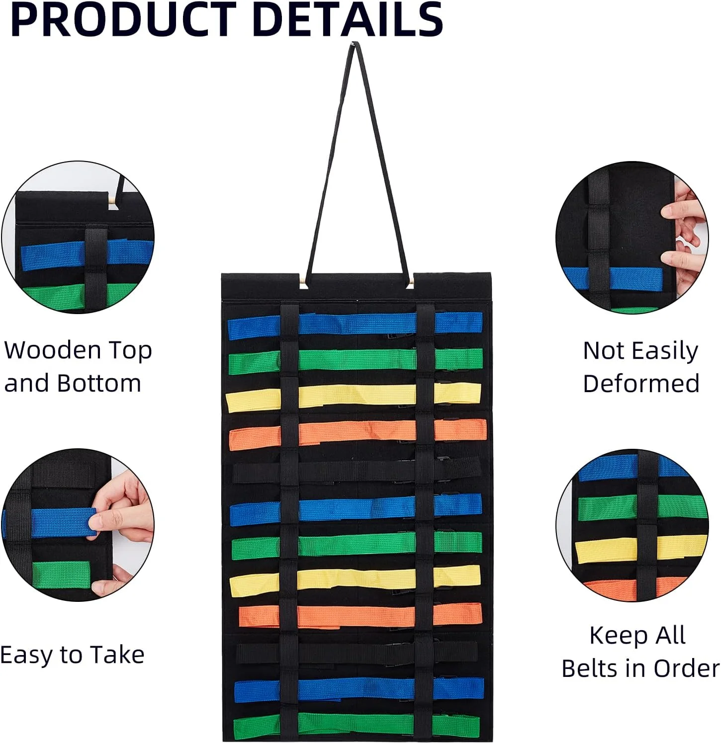 استند نمایش کمربند کاراته NICENEEDED، استند نمایش کمربند نمدی تکواندو، نمایش کمربند هنرهای رزمی