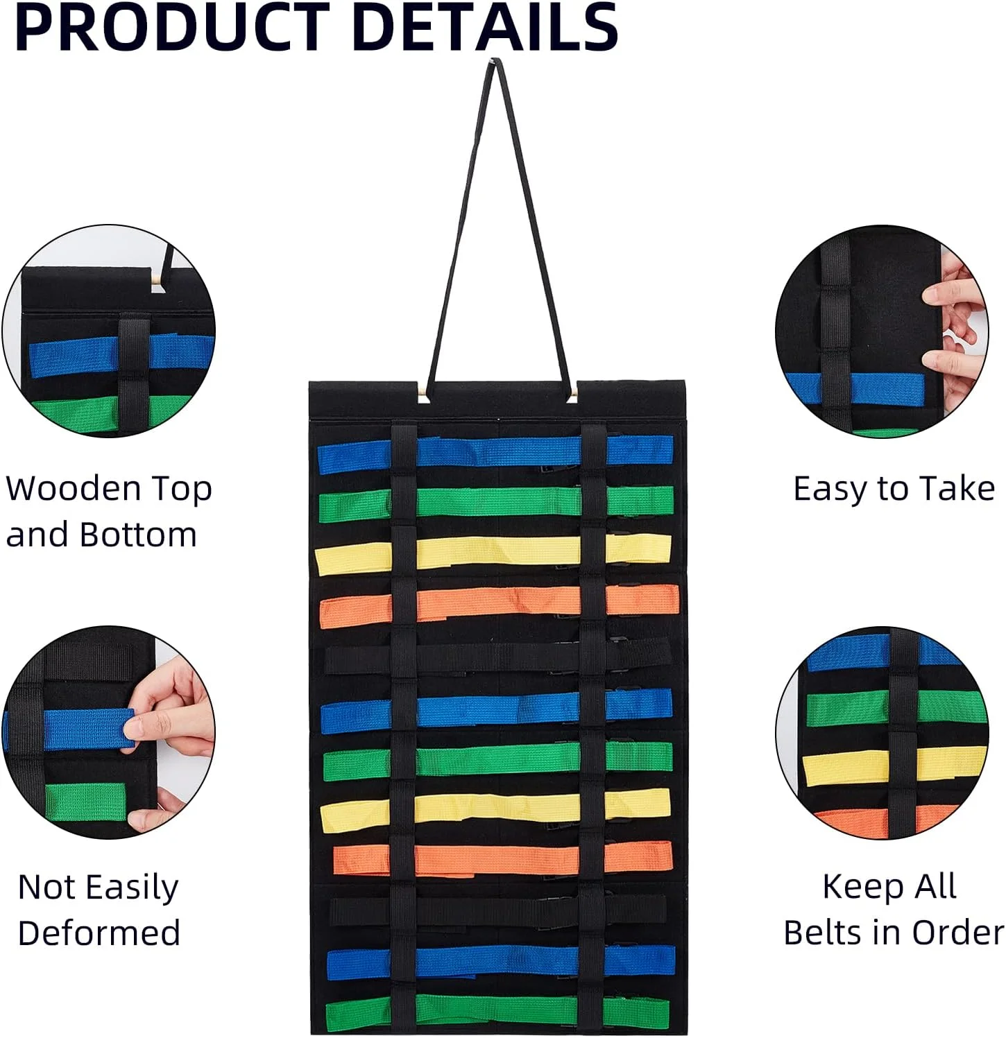 استند نمایش کمربند کاراته NICENEEDED، استند نمایش کمربند نمدی تکواندو، نمایش کمربند هنرهای رزمی