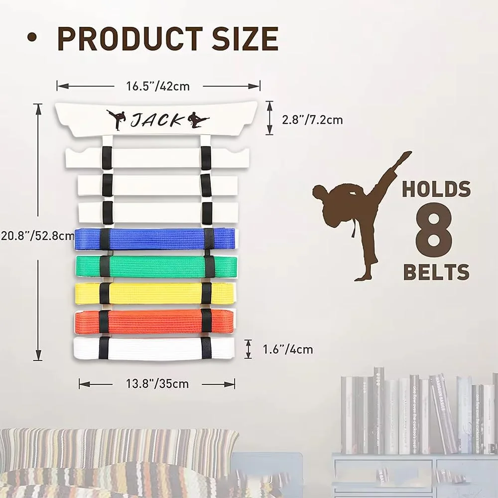 نگهدارنده کمربند هنرهای رزمی نیکیکستی، آویز دیواری کمربند جودو برای 8 کمربند هنرهای رزمی، نمایشگر کمربند تکواندو برای هنرهای رزمی، کاراته