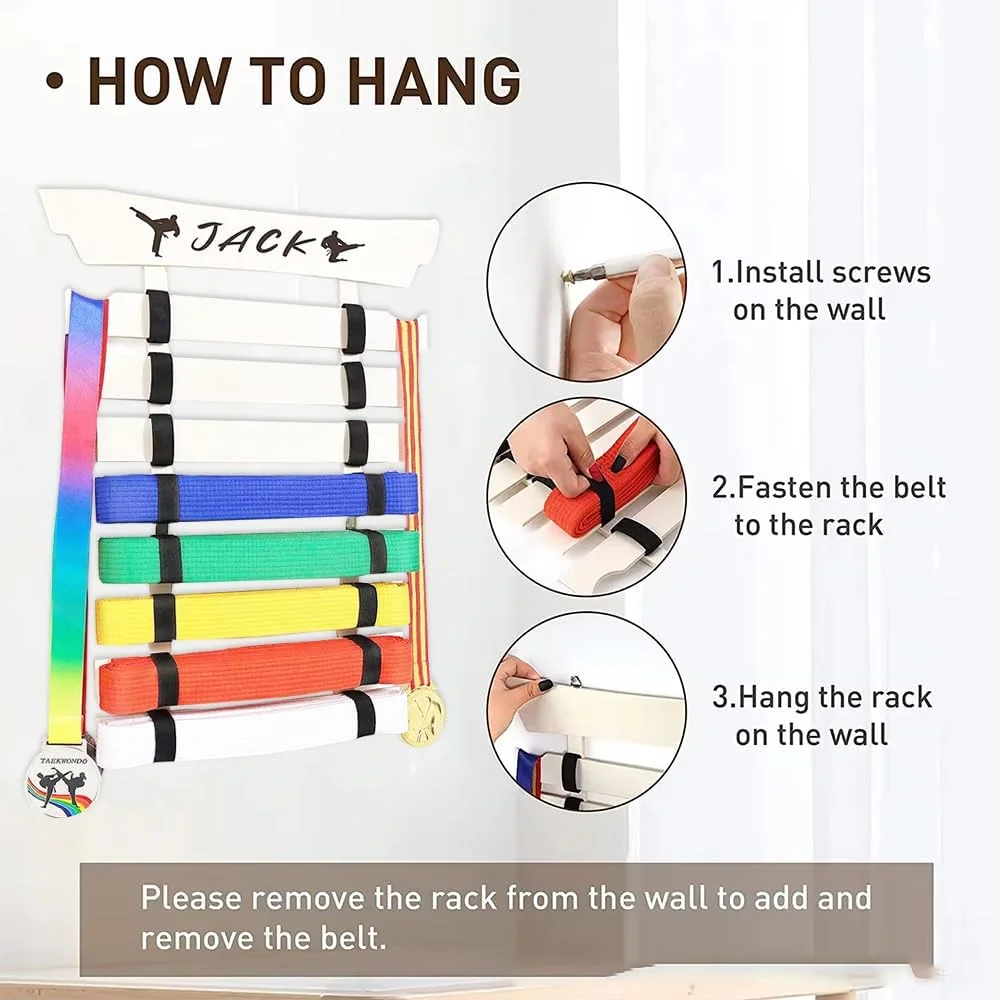 نگهدارنده کمربند هنرهای رزمی نیکیکستی، آویز دیواری کمربند جودو برای 8 کمربند هنرهای رزمی، نمایشگر کمربند تکواندو برای هنرهای رزمی، کاراته