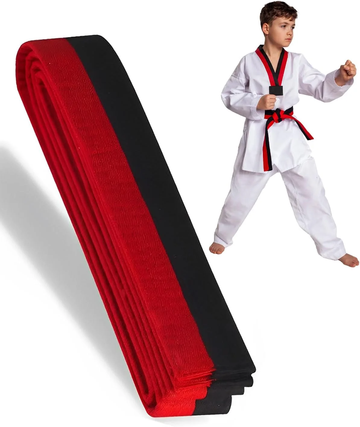 کمربند حرفه ای کاراته کموز برای بزرگسالان و نوجوانان - کمربند هنرهای رزمی 200 سانتی متر با مخلوط پنبه، ایده آل برای تمرین و مسابقه - 1 عدد