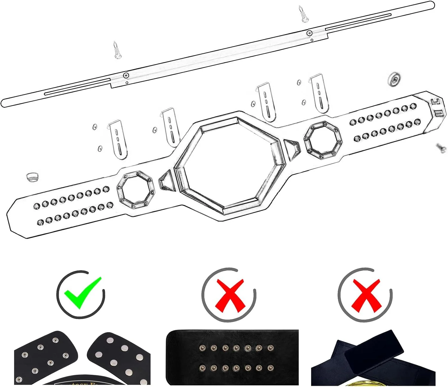 آویز کمربند مسابقات کشتی Klizdum - محفظه و نگهدارنده کمربند قهرمانی کشتی - سازمان دهنده دیواری سنگین برای کمربندهای کشتی - نصب آسان، ایده آل برای نوجوانان و بزرگسالان