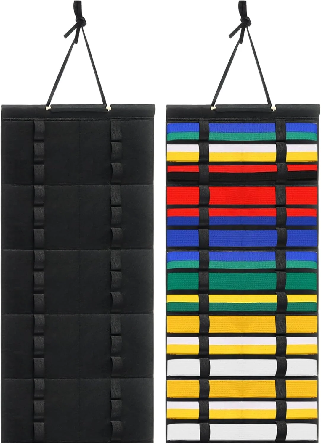 نگهدارنده کمربند کاراته Klmnop با ظرفیت 15 کمربند، نمایشگر کمربند هنرهای رزمی از جنس نمد، مناسب برای هنرجویان هنرهای رزمی