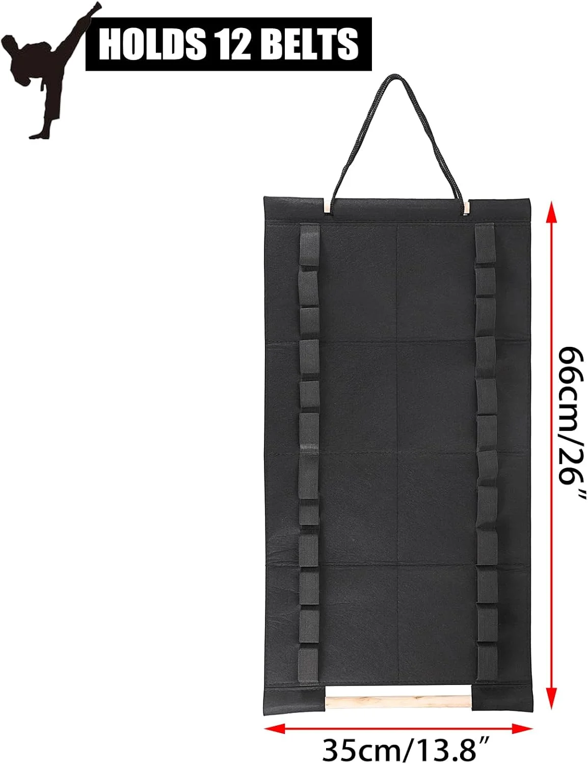 آویز دیواری کمربند هنرهای رزمی JUXYES، نگهدارنده قابل حمل کمربند کاراته با میله آویز مدال، نگهدارنده سبک وزن کمربند تکواندو برای هنرجویان هنرهای رزمی