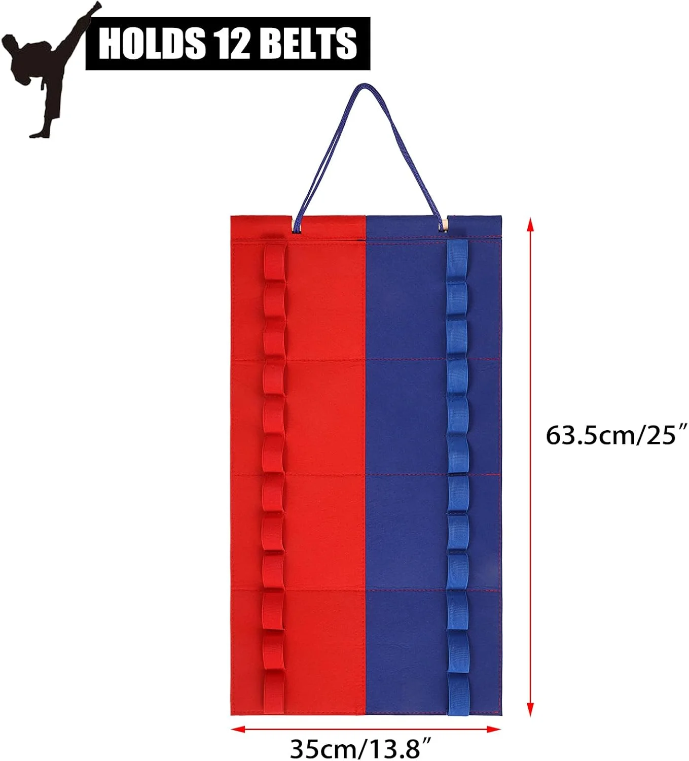 آویز دیواری برای نگهداری کمربند هنرهای رزمی، مناسب برای 12 کمربند، سبک و قابل حمل، مناسب برای هنرجویان هنرهای رزمی