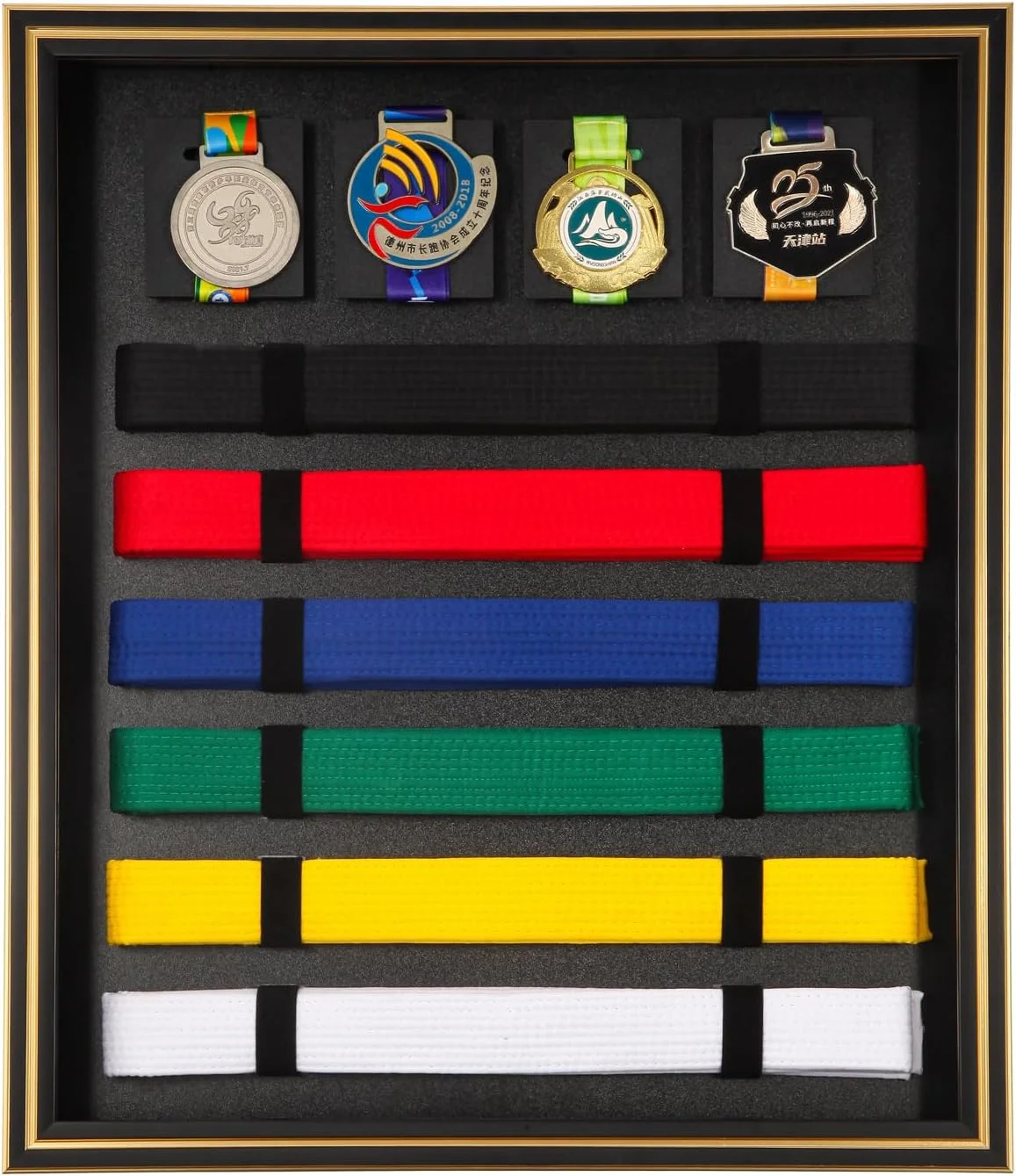 استند نمایش کمربند تکواندو HAIZIMI - نگهدارنده کمربند هنرهای رزمی چوبی برای کاراته، تکواندو، BJJ - قابل نصب روی دیوار یا ایستاده - ایده آل برای کمربندهای رنگی و مشکی