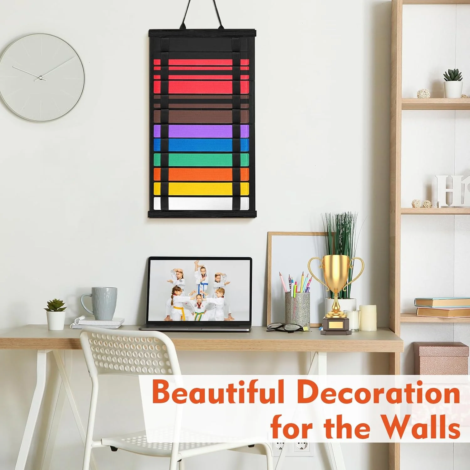 استند نمایش کمربند چوبی کاراته و تکواندو - جشنی برای سفر مبتدیان - هدیه ای معنادار از تلاش و پشتکار