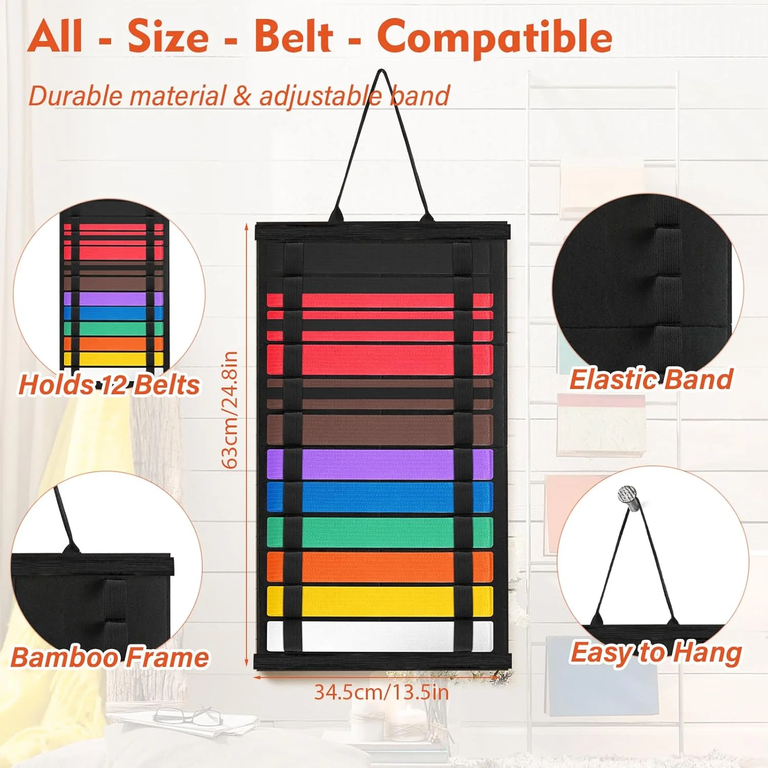 استند نمایش کمربند چوبی کاراته و تکواندو - جشنی برای سفر مبتدیان - هدیه ای معنادار از تلاش و پشتکار