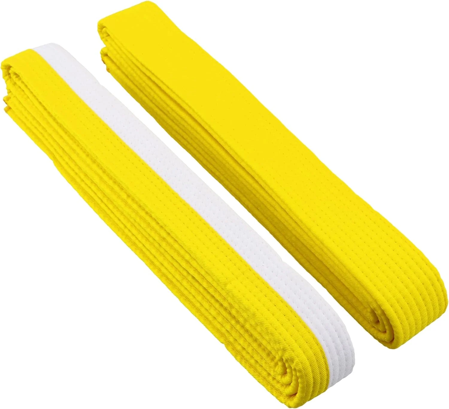 بسته 2 عددی کمربند جودو کاراته، کمربند جودو، سفید زرد، کمربند تکواندو، زرد، کمربند هنرهای رزمی، کودکان، 260 سانتی متر، 4 سانتی متر عرض، کمربندهای پنبه ای کاراته جودو تکواندو هنرهای رزمی، کمربند بودو