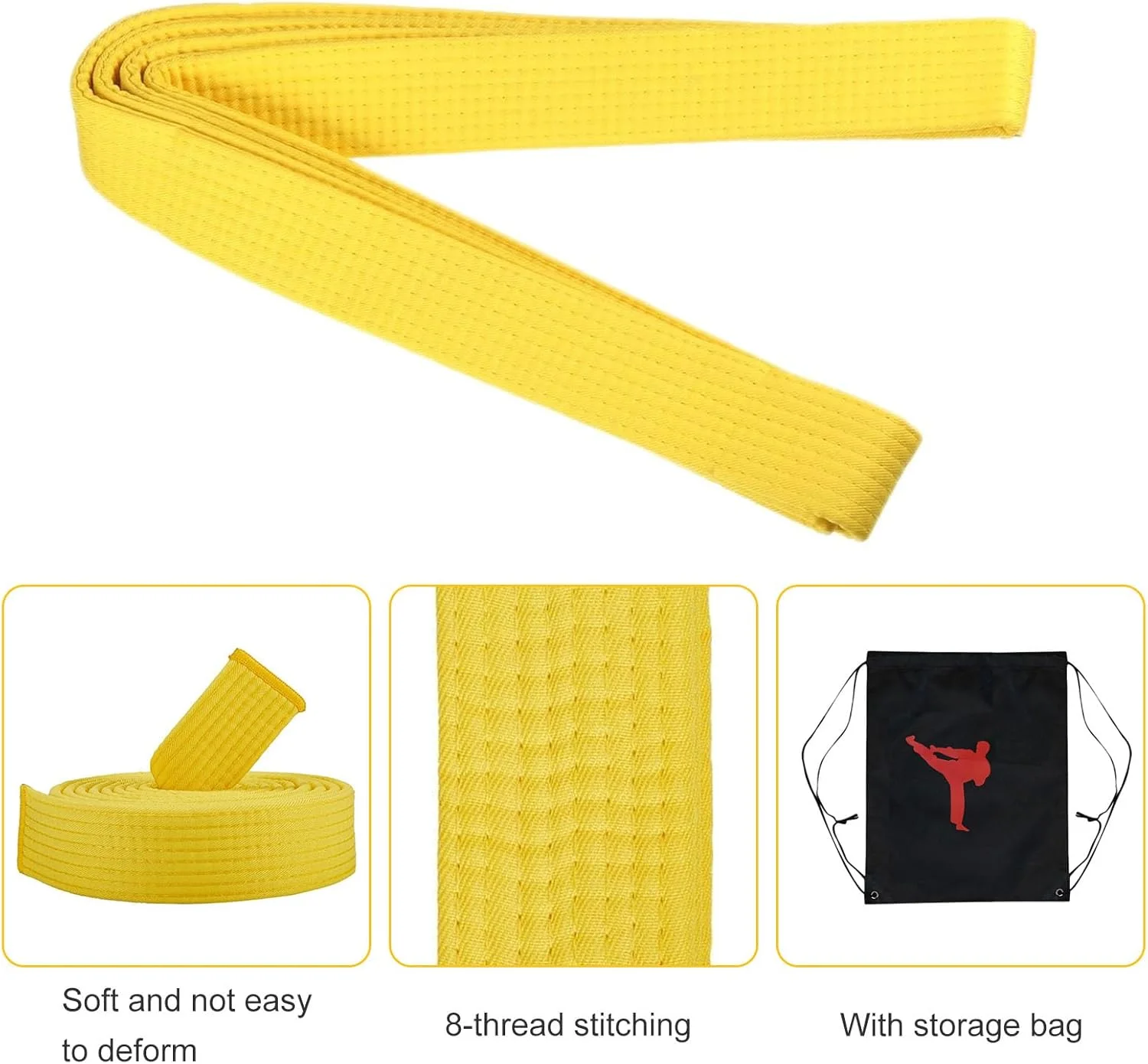 کمربند جودو Helweet، کمربند کاراته، کیف ورزشی، کمربند بودو، کیف ورزشی، کمربند هنرهای رزمی، کمربند تکواندو، کمربند محافظ تمرینات آیکیدو برای کودکان و بزرگسالان، به همراه کیف تکواندو