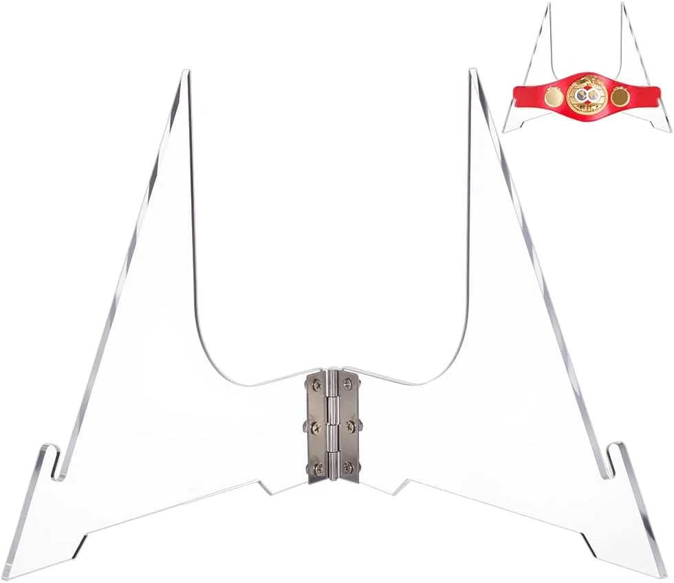 پایه نمایش کمربند اکریلیک UNICRAFTALE، پایه تاشو کمربند، نگهدارنده سگک کمربند برای ورزش، فوتبال، بوکس، کشتی، جوایز شرکتی