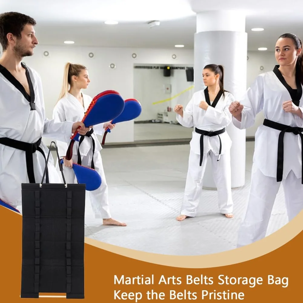 NBEADS 2 عدد قفسه نمایش کمربند کاراته، آویز دیواری سازمان دهنده کمربند هنرهای رزمی، نگهدارنده نمایش کمربند تکواندو با قفسه آویز مدال برای هنرجویان هنرهای رزمی، ظرفیت 12 کمربند در هر عدد