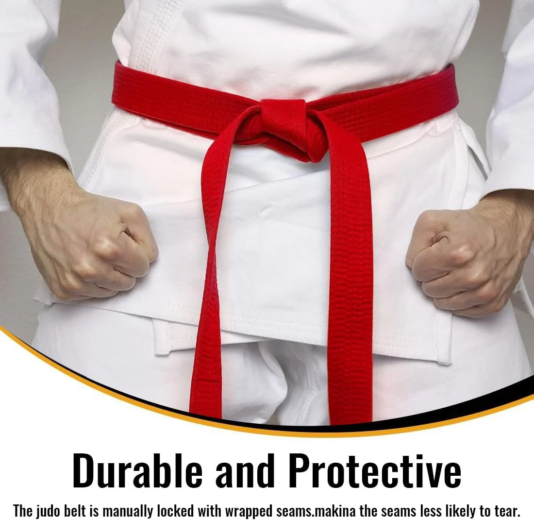 کمربند تکواندو قرمز COYUN، کمربند جودو، کمربند جودو کاراته، کاراته هنرهای رزمی، کمربند تکواندو جودو، کمربند حرفه ای کاراته آیکیدو برای کودکان و بزرگسالان، کمربند هنرهای رزمی