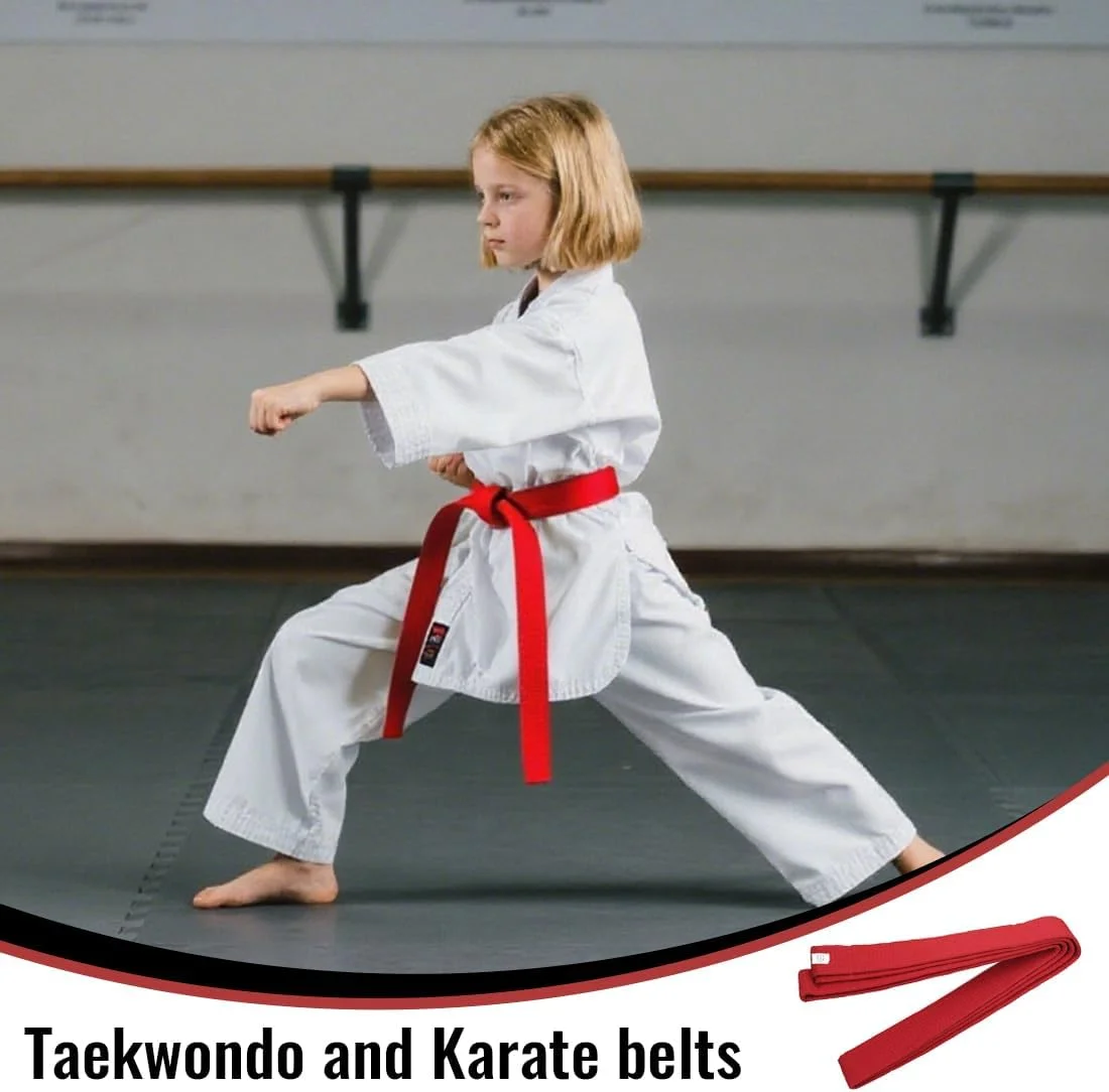 کمربند تکواندو قرمز COYUN، کمربند جودو، کمربند جودو کاراته، کاراته هنرهای رزمی، کمربند تکواندو جودو، کمربند حرفه ای کاراته آیکیدو برای کودکان و بزرگسالان، کمربند هنرهای رزمی