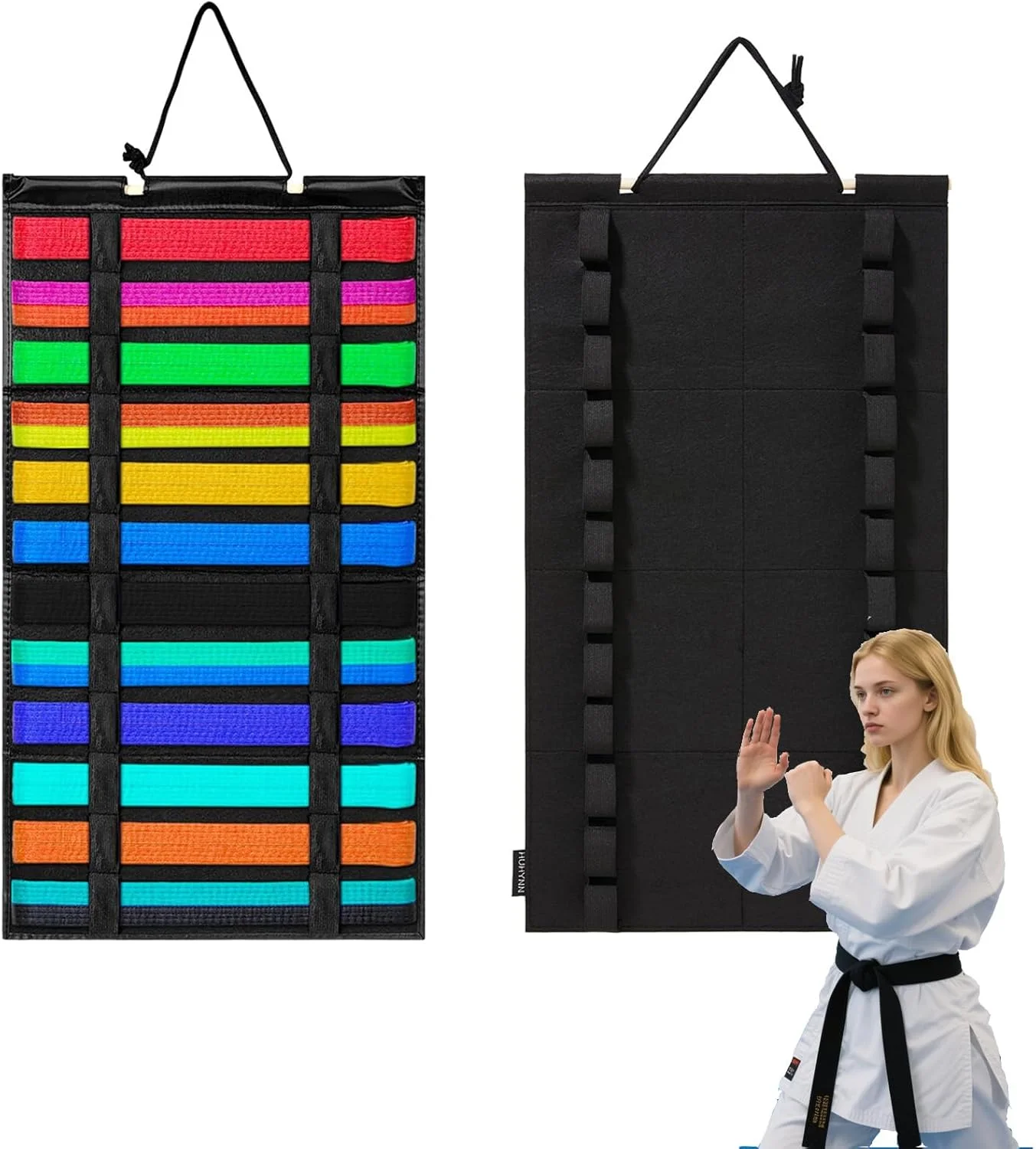 نگهدارنده کمربند کاراته با ظرفیت 12 کمربند - قفسه نمایش کمربند هنرهای رزمی، سازمان دهنده کمربند تکواندو برای ورزش کاراته، مبتدی، حرفه ای، دانش آموز، هدیه برای کودکان، نوجوانان و بزرگسالان (بدون کمربند)