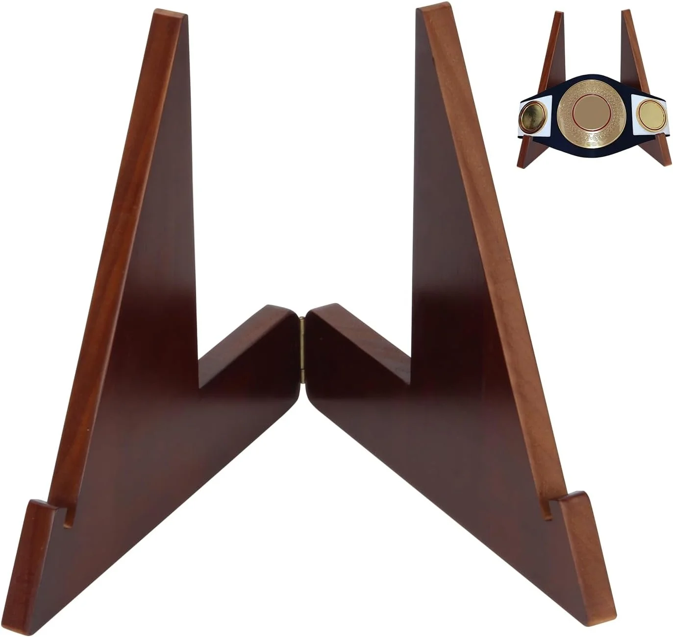 پایه نمایش کمربند قهرمانی چوبی، نگهدارنده سگک کمربند بوکس مثلثی، نگهدارنده نمایش کمربند قهرمانی کشتی با قابلیت تنظیم انعطاف پذیر برای نشان های جوایز شرکتی ورزشی فوتبال بوکس رزمی