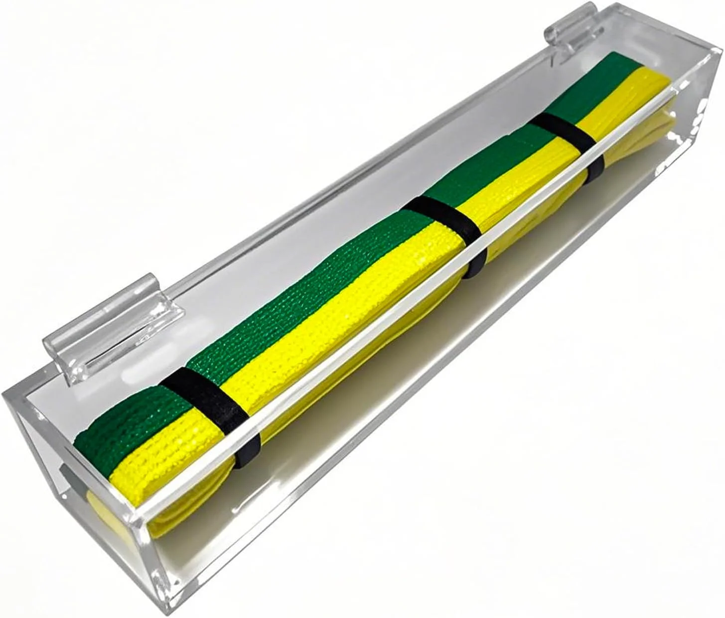 جعبه نمایش کمربند هنرهای رزمی پلکسی گلاس شفاف - جعبه محافظ پلاستیکی ممتاز برای کمربندهای کاراته، تکواندو، جودو، جوجیتسو - ویترین ضد گرد و غبار دوجو و سازمان دهنده کلکسیونی