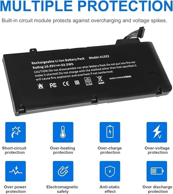 باتری A1278 A1322 سازگار با Apple MacBook Pro 13 اینچی (نسخه اواسط سال 2009 2010 2011 2012) MB990*/A / MB990CH/A / MB990J/A / MB990LL/A / MB990ZP/A / MB991*/A MC700LL/A MC724LL/ باتری A1278 A1322 سازگار با Apple MacBook Pro 13 اینچی (نسخه اواسط سال 2009 2010 2011 2012) MB990*/A / MB990CH/A / MB990J/A / MB990LL/A / MB990ZP/A / MB991*/A MC700LL/A MC724LL/