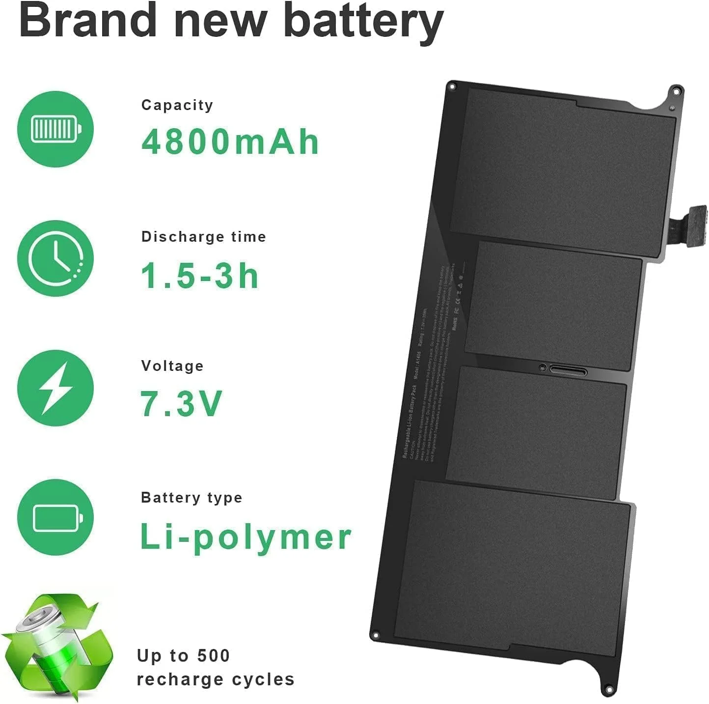 باتری سازگار با اپل مک بوک ایر 4 اینچ 11.6 مدل A1370 A1406 A1495 باتری سازگار با اپل مک بوک ایر 4 اینچ 11.6 مدل A1370 A1406 A1495