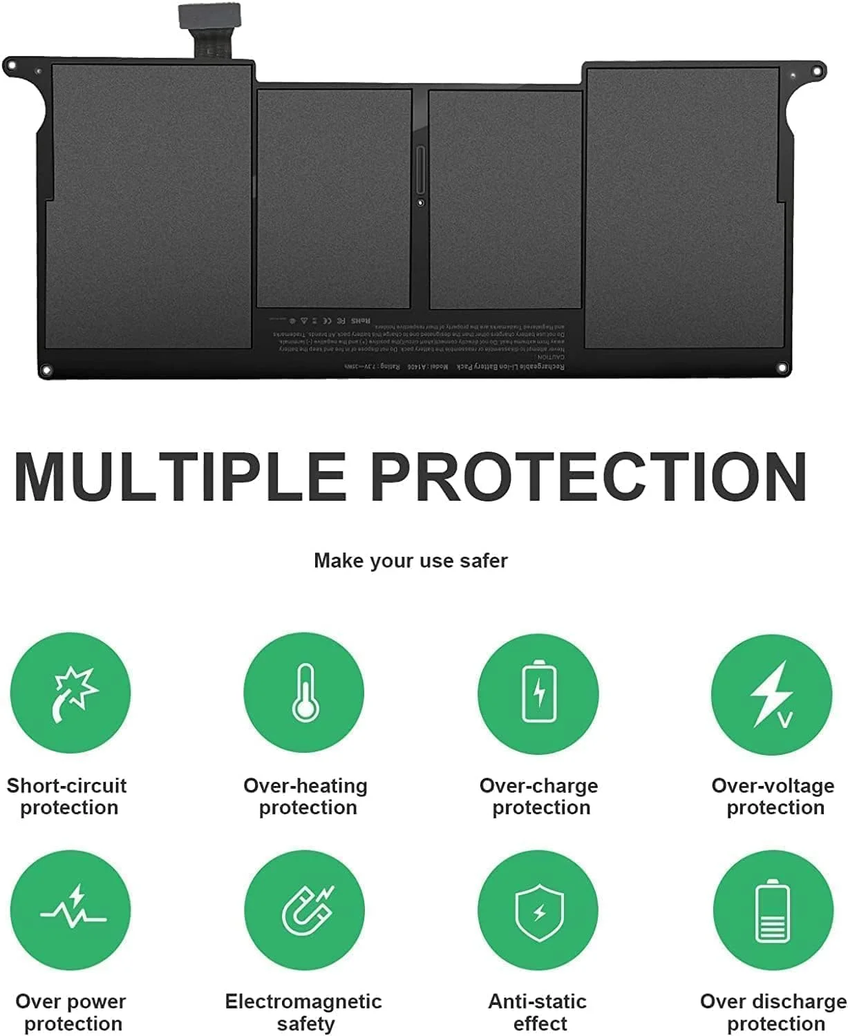 باتری سازگار با اپل مک بوک ایر 4 اینچ 11.6 مدل A1370 A1406 A1495