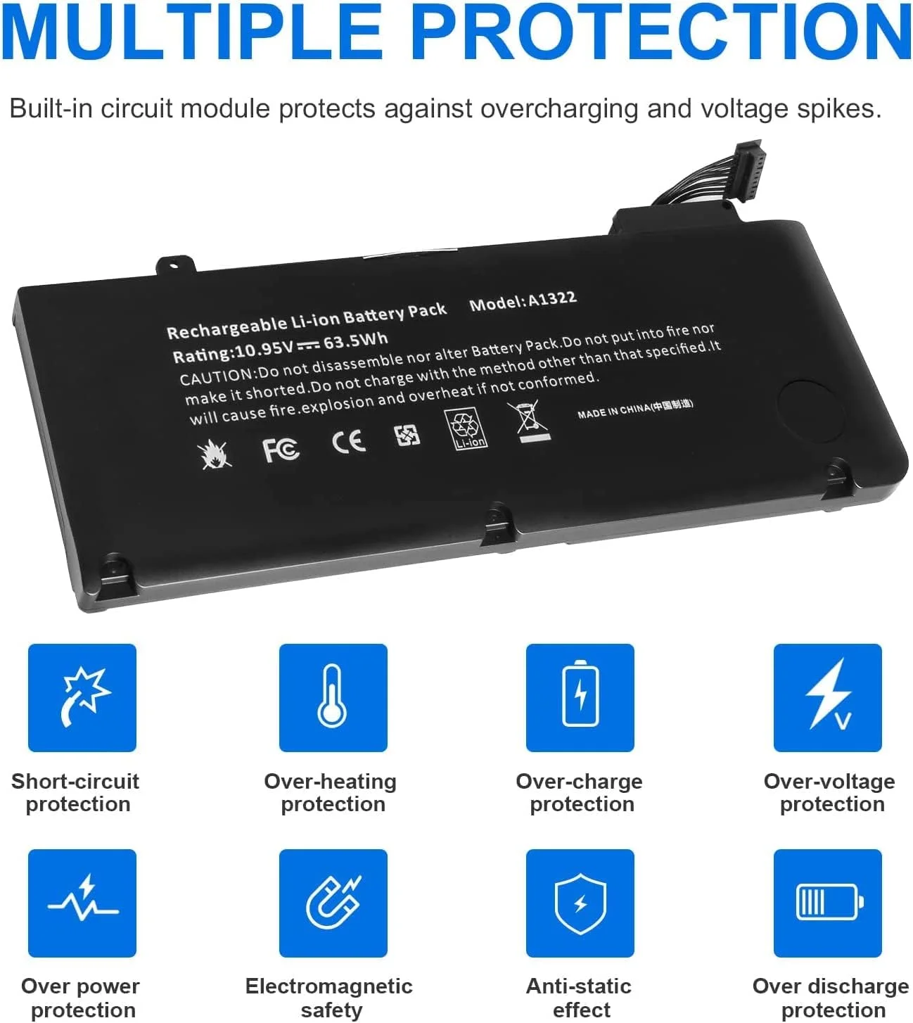 باتری A1278 A1322 سازگار با Apple MacBook Pro 13 اینچ (نسخه های اواسط 2009، 2010، 2011، 2012) MB990*/A / MB990CH/A / MB990J/A / MB990LL/A / MB990ZP/A / MB991*/A MC700LL/A MC724LL/A باتری A1278 A1322 سازگار با Apple MacBook Pro 13 اینچ (نسخه های اواسط 2009، 2010، 2011، 2012) MB990*/A / MB990CH/A / MB990J/A / MB990LL/A / MB990ZP/A / MB991*/A MC700LL/A MC724LL/A