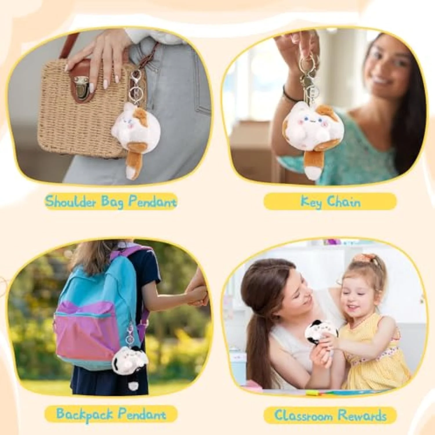 NALACAL جاکلیدی پولیشی 2 عددی، حیوانات عروسکی، اسباب بازی های پولیشی گربه کوچک بامزه با دم BB دار، زوج ها، جاکلیدی های دوست صمیمی، مناسب برای دختران و پسران، کارمندان، کلکسیونرها، برای مهمانی NALACAL جاکلیدی پولیشی 2 عددی، حیوانات عروسکی، اسباب بازی های پولیشی گربه کوچک بامزه با دم BB دار، زوج ها، جاکلیدی های دوست صمیمی، مناسب برای دختران و پسران، کارمندان، کلکسیونرها، برای مهمانی