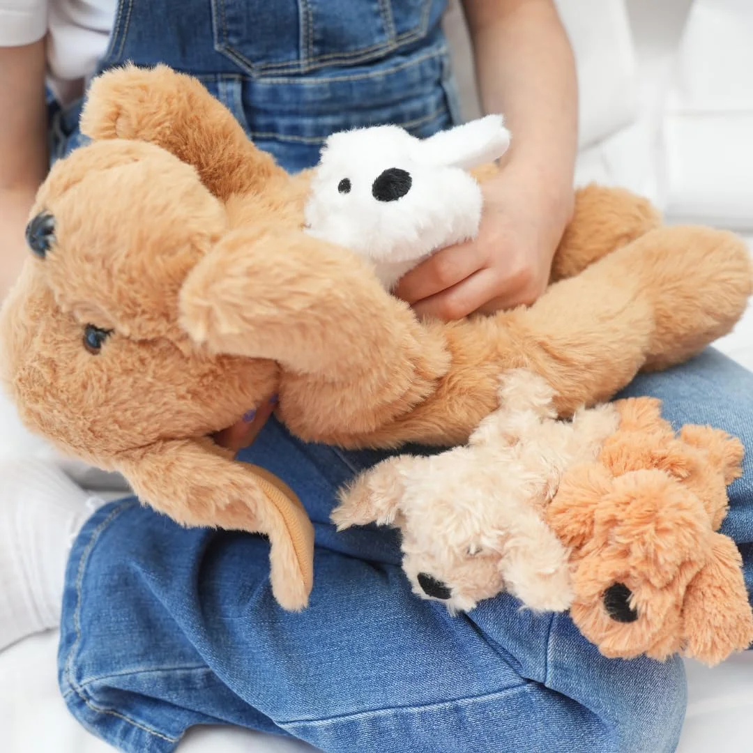 عروسک سگ پولیشی مامفکتوری® - اسباب بازی های هدیه برای دختران - اسباب بازی حیوانات عروسکی پولیشی - مادر سگ با 3 توله سگ در داخل شکمش