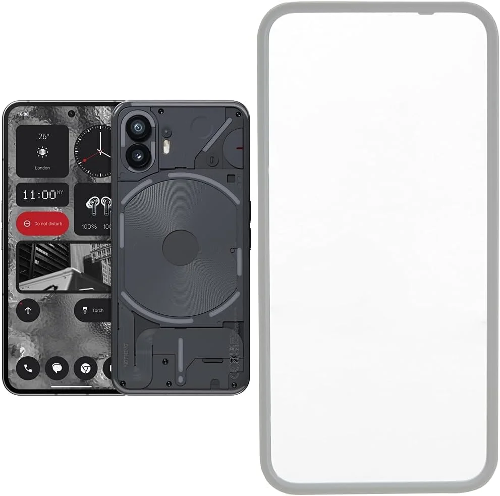 ناتینگ فون (2) 12+512، رابط گلیف، ناتینگ او اس 2.0، دوربین دوگانه 50 مگاپیکسلی، باتری 4700 میلی آمپر ساعتی، ضد آب، تلفن هوشمند اندرویدی 5G، خاکستری تیره، نسخه خاورمیانه + محافظ صفحه نمایش