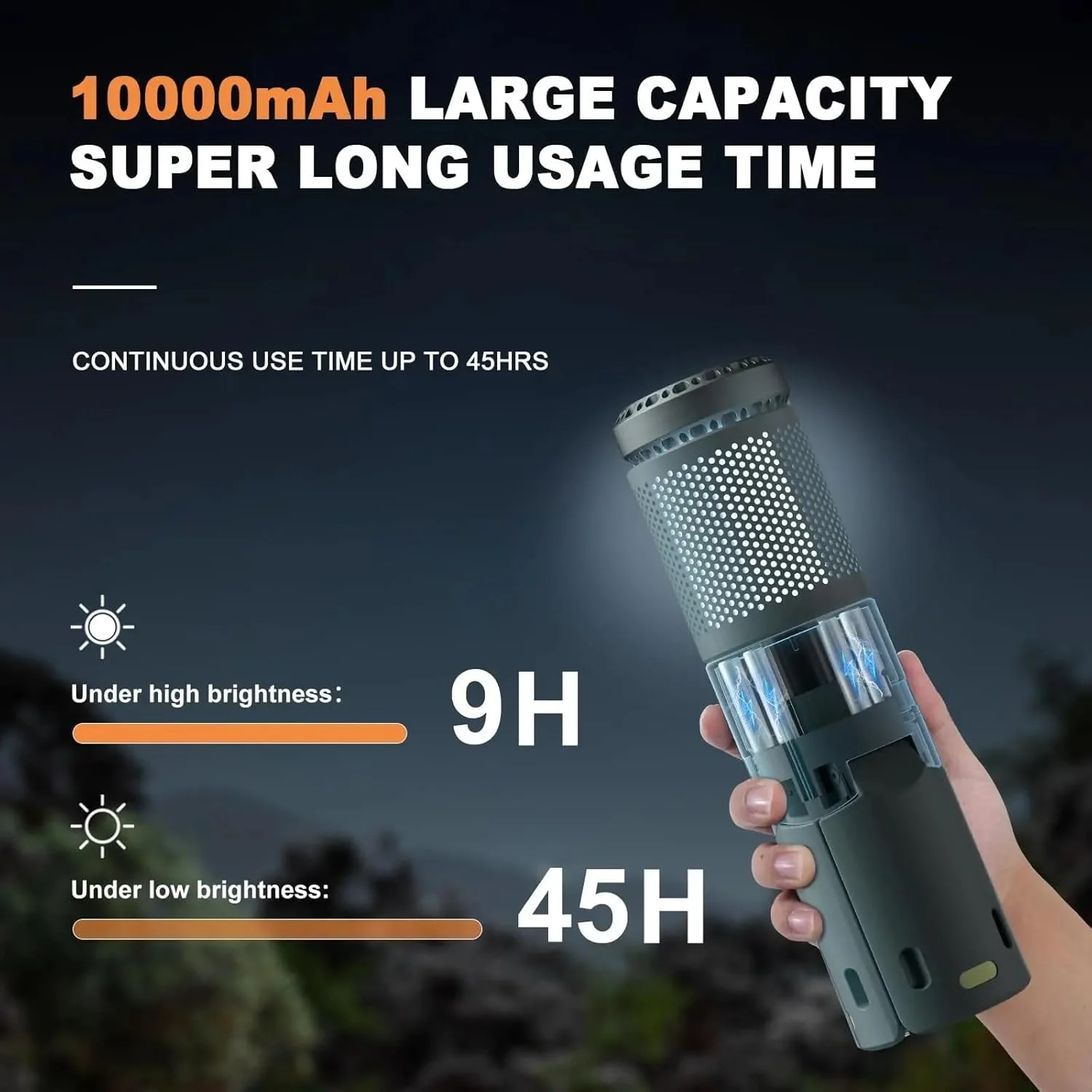 چراغ فانوسی تلسکوپی و تاشو 32 LED با پایه مغناطیسی، باتری 10000 میلی آمپر ساعتی، چراغ قوه و چراغ SOS برای کمپینگ، پیاده روی، خانه و استفاده در فضای باز