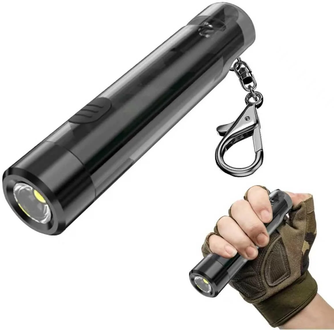 چراغ قوه، چراغ قوه سوت جیبی با لومن بالا و گیره، چراغ قوه های کوچک قابل شارژ USB C برای حمل روزمره، کمپینگ، مواقع اضطراری