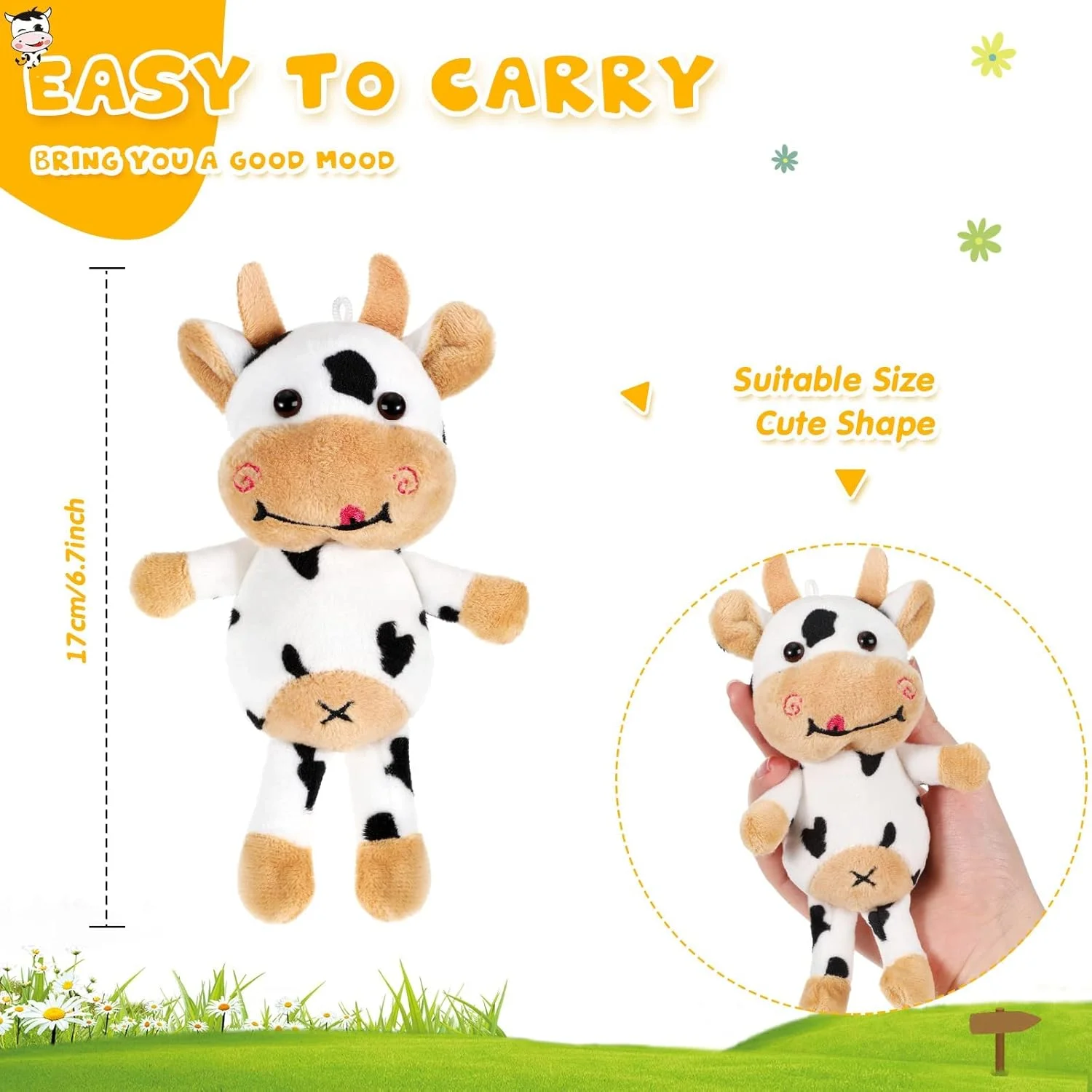 اکسفور 6 عدد مینی عروسک پولیشی، گاومیش های پولیشی کوچک برای مهمانی، هدیه تولد گاوی نرم و کوچک برای کودکان دختر و پسر، آویز کوله پشتی جاکلیدی اکسفور 6 عدد مینی عروسک پولیشی، گاومیش های پولیشی کوچک برای مهمانی، هدیه تولد گاوی نرم و کوچک برای کودکان دختر و پسر، آویز کوله پشتی جاکلیدی