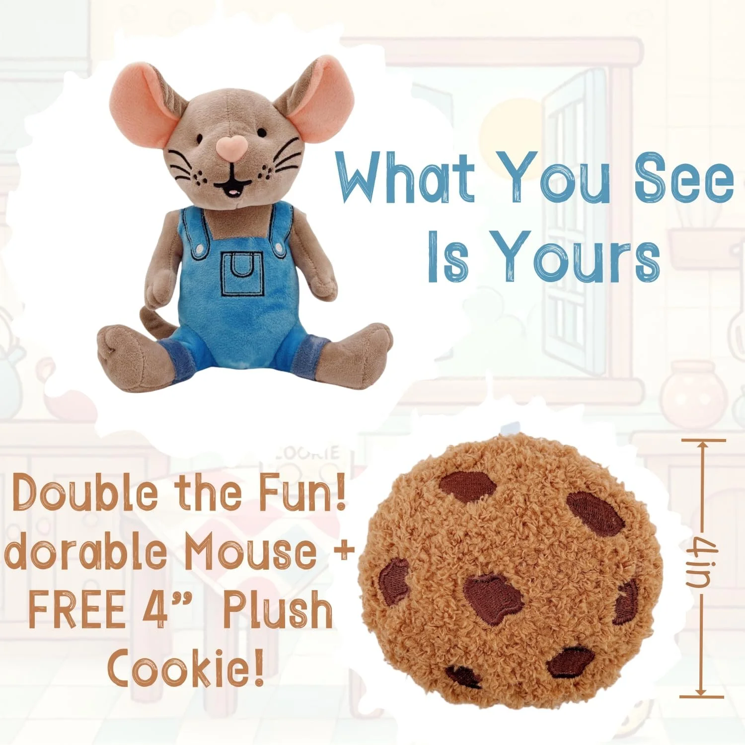 عروسک موشی کوچک و دوست داشتنی با لباس - همراهی ایده آل برای کودکان عاشق شیرینی (24 سانتی متر) عروسک موشی کوچک و دوست داشتنی با لباس - همراهی ایده آل برای کودکان عاشق شیرینی (24 سانتی متر)