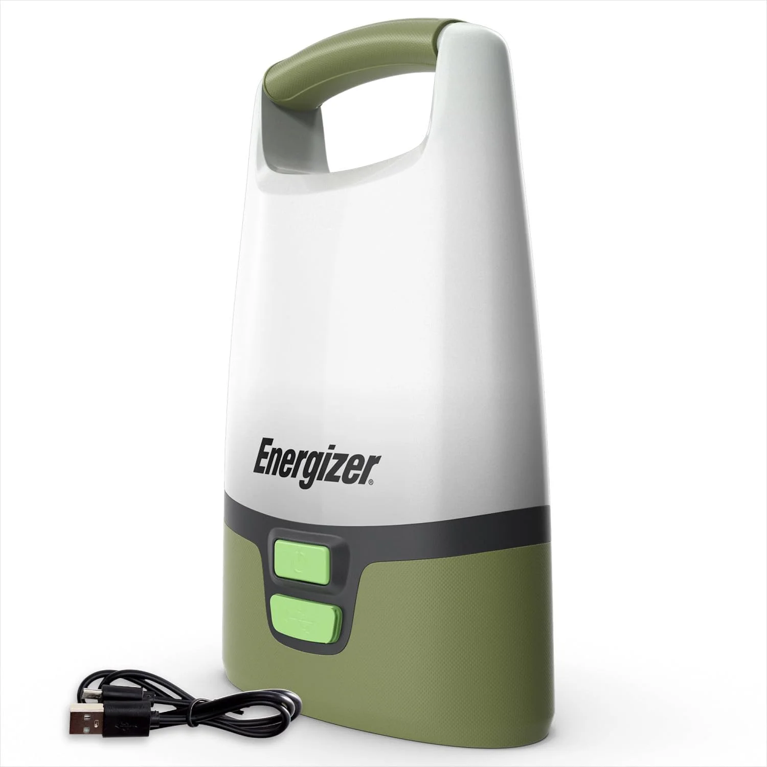 چراغ فانوسی LED شارژی Energizer Vision، چراغ کمپینگ روشن، چراغ اضطراری مقاوم در برابر آب با کابل شارژ Micro-USB، بسته 1 عددی، سبز جنگلی